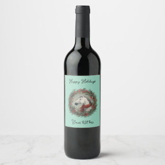 Christmas Wine Bottle Label customizable
