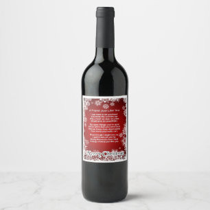 Christmas Wine Bottle Label - Friend  Poem
