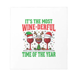 Christmas Wine-Derful Red Wine Design Notepad