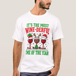 Christmas Wine-Derful Red Wine Design T-Shirt
