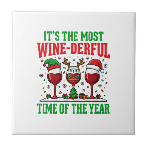 Christmas Wine-Derful Red Wine Design Tile