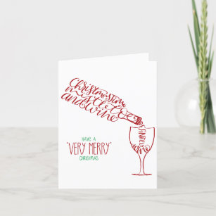 Christmas Wine   Elegant Script Definitely Wine Holiday Card