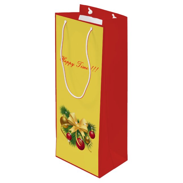 Christmas Wine Gift Bag (Back Angled)