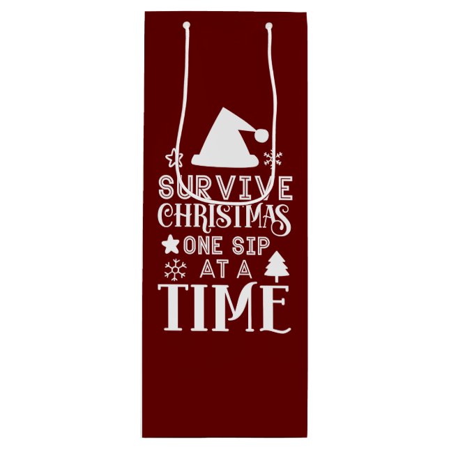 Christmas Wine Holder  Gift Bag (Front)