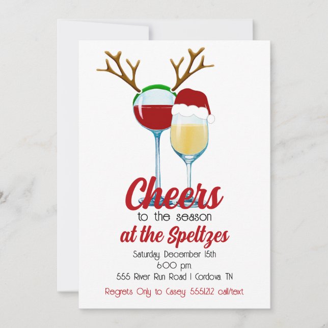 Christmas Wine Invitation (Front)