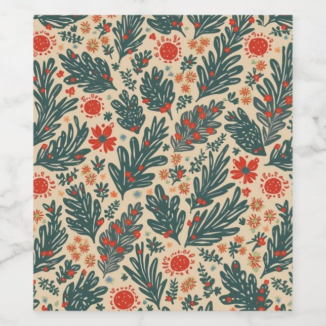 Christmas wine label (Single Label)