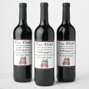 Christmas Wine Label, Teacher Gift, Our Child Label