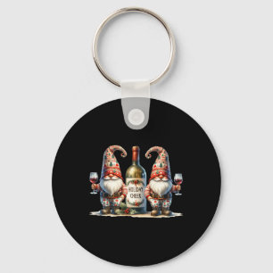 Christmas Wine Santa Gnomes For Women For Xmas Hol Key Ring