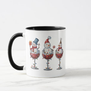Christmas Wine Snowmen Holiday Spirits Xmas Mug