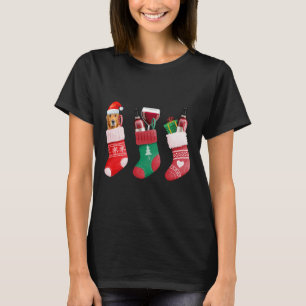 Christmas Wines Drinker Idea For Women Golden Retr T-Shirt
