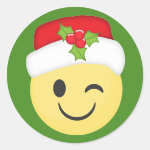 Christmas Wink Emoji Stickers