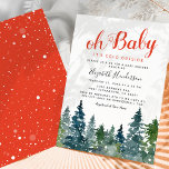 Christmas Winter Baby Shower Invitation<br><div class="desc">Winter baby shower invitations featuring watercolor christmas trees,  snowflakes and a personalised "oh baby,  it's cold outside" template.</div>