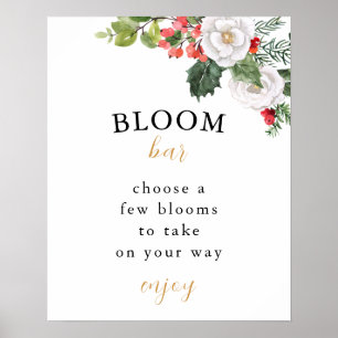 Christmas Winter Bloom or Flower Bar Sign
