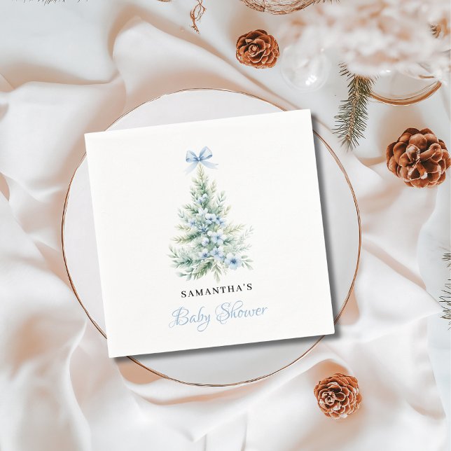 Christmas Winter Boy Baby Shower Napkin (Creator Uploaded)