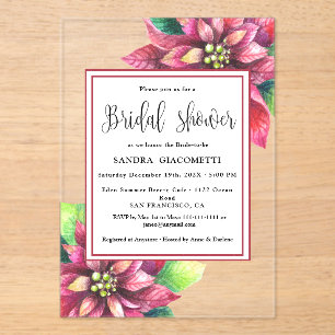  Christmas Winter Bridal Shower  Acrylic Invitations