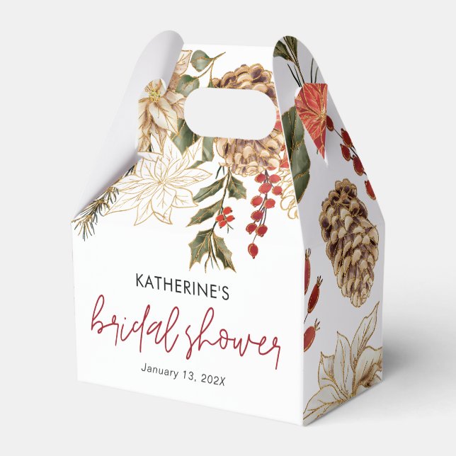 Christmas Winter Bridal Shower Favour Box (Front Side)