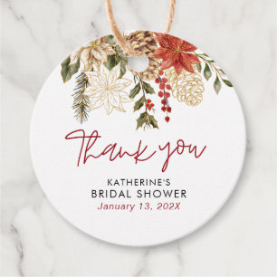 Christmas Winter Bridal Shower Favour Tags