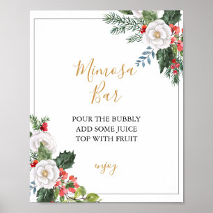 Christmas Winter Bridal Shower Mimosa Bar Sign