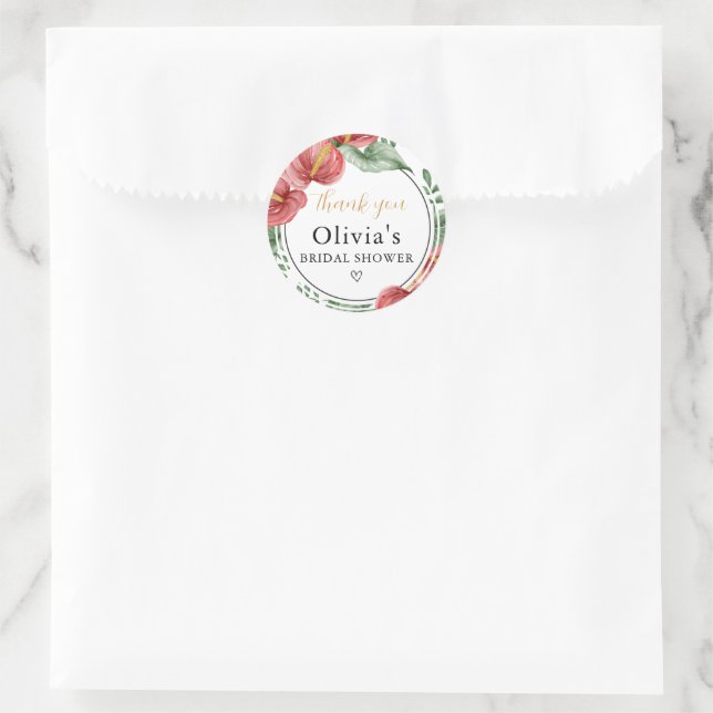 Christmas Winter Bridal Shower Thank you  Classic Round Sticker (Bag)