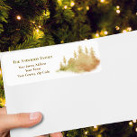 Christmas Winter Brown Hut Forest Fir Trees Name<br><div class="desc">Christmas Watercolor Brown Winter Forest Fir Trees Name & Return Address Label.</div>