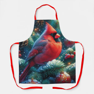 Christmas/winter Cardinal  Apron