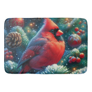 Christmas/winter Cardinal  Bath Mat