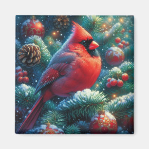 Christmas/winter Cardinal  Magnet