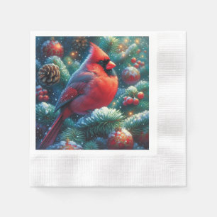 Christmas/winter Cardinal Napkin
