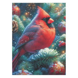 Christmas/winter Cardinal Tablecloth