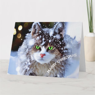  Christmas Winter Cat Card