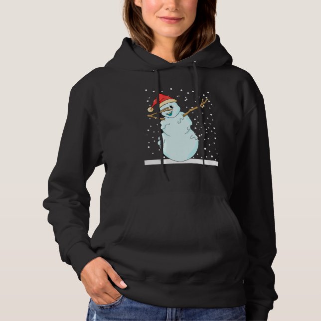 Christmas Winter Christmas Dab Xmas Snowman Christ Hoodie (Front)