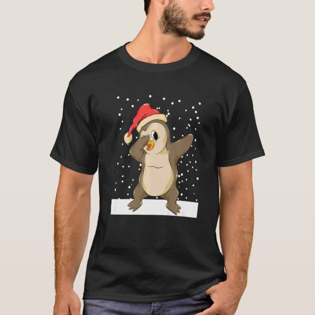 Christmas winter Christmas Xmas penguin dab Christ T-Shirt (Front)