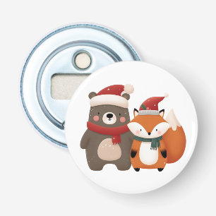 Christmas/Winter Cute Bear & Fox Bottle Opener