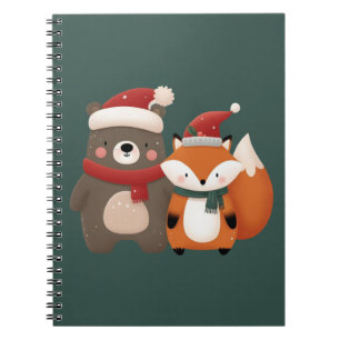 Christmas/Winter Cute Bear & Fox Notebook