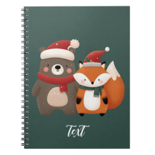Christmas/Winter Cute Bear & Fox Notebook