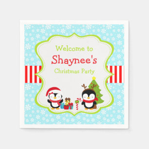 Christmas Winter Cute Penguins  Napkin