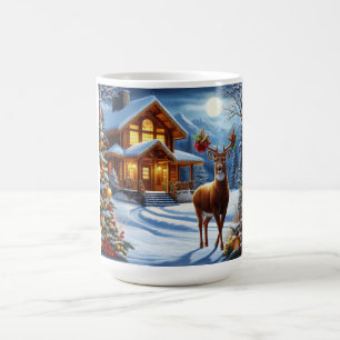 Christmas/Winter Deer Lodge Coffee Mug