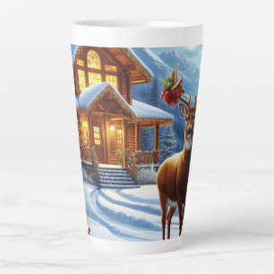 Christmas/Winter Deer Lodge Latte Mug