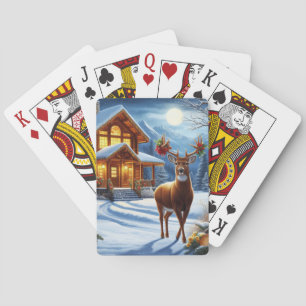 Christmas/Winter Deer Lodge Playing Cards