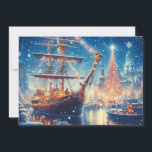 Christmas/Winter docked ship Holiday Card<br><div class="desc">Merry Christmas</div>