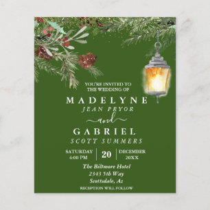 Christmas Winter Elegant Pine Drop Black Wedding   Flyer