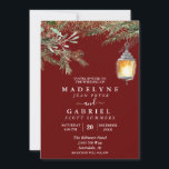 Christmas Winter Elegant Pine Drop Wedding Invitation<br><div class="desc">This design may be personalised in the area provided by changing the photo and/or text. Or it can be customised by clicking Personalise this Template and then choosing the click to customise further option and delete or change the colour of the background, add text, change the text colour or style,...</div>