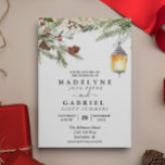 Christmas Winter Elegant Pine Drop Wedding   Invitation<br><div class="desc">This design may be personalised in the area provided by changing the photo and/or text. Or it can be customised by clicking Personalise this Template and then choosing the click to customise further option and delete or change the colour of the background, add text, change the text colour or style,...</div>