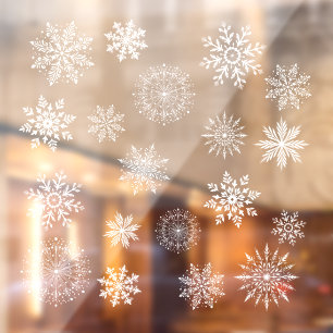 Christmas Winter Elegant Pretty Snowflakes Window Cling