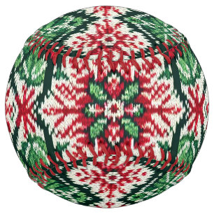 Christmas/Winter fair isle red & green Softball