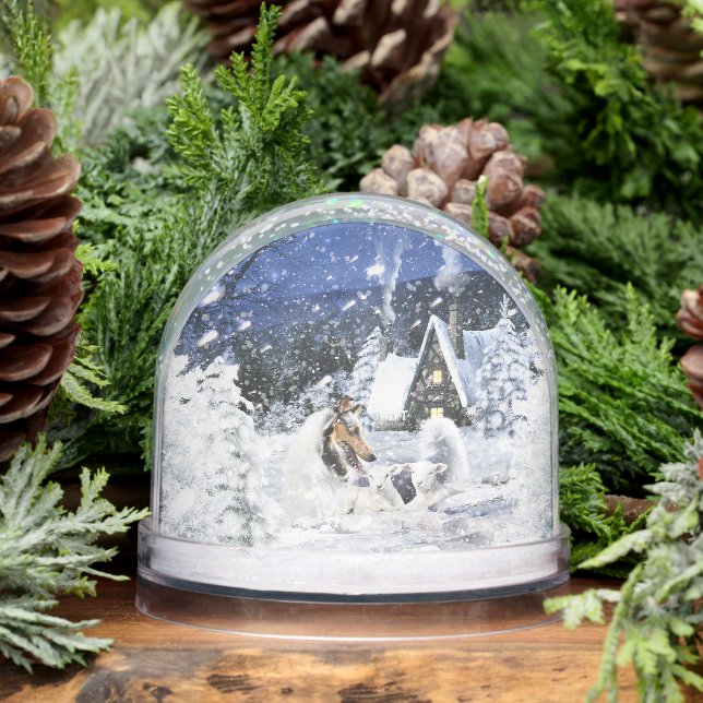 Christmas Winter Fairy Tale, Blue Merle Collie - Snowglobe (Winter)