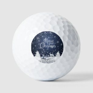 Christmas Winter Fairy Tale Fantasy Snowy Reindeer Golf Balls