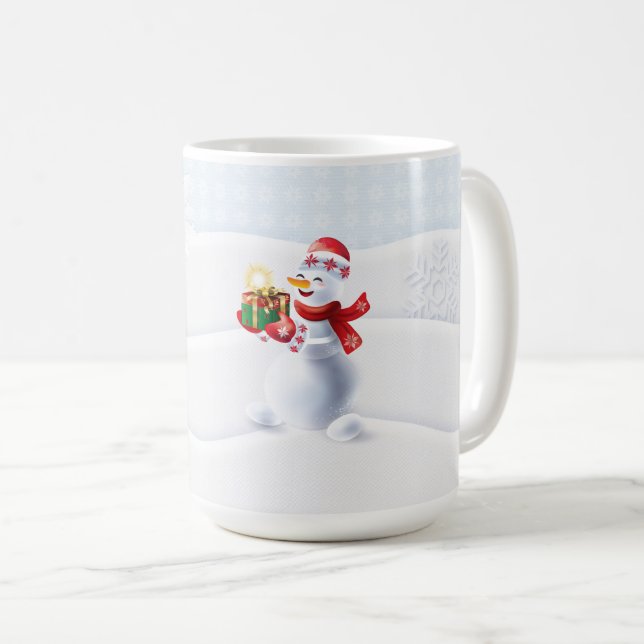 Christmas Winter Fairy Tale Fantasy Snowy Snowman Coffee Mug (Front Right)