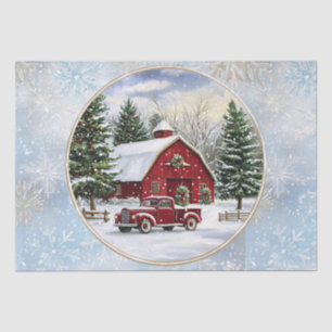 Christmas winter farm tissue paper