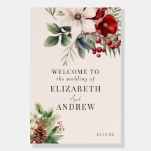 Christmas Winter Floral | Wedding Sign